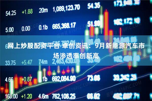 网上炒股配资平台 卓创资讯：9月新能源汽车市场渗透率创新高